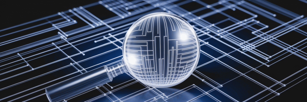 Abstract blueprint representing data analysis